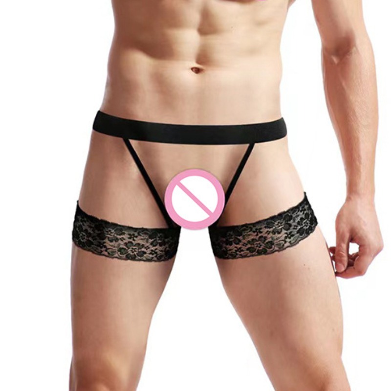 Garter Belt Set - 등이없는 팬티 남자 섹시한 속옷 레이스