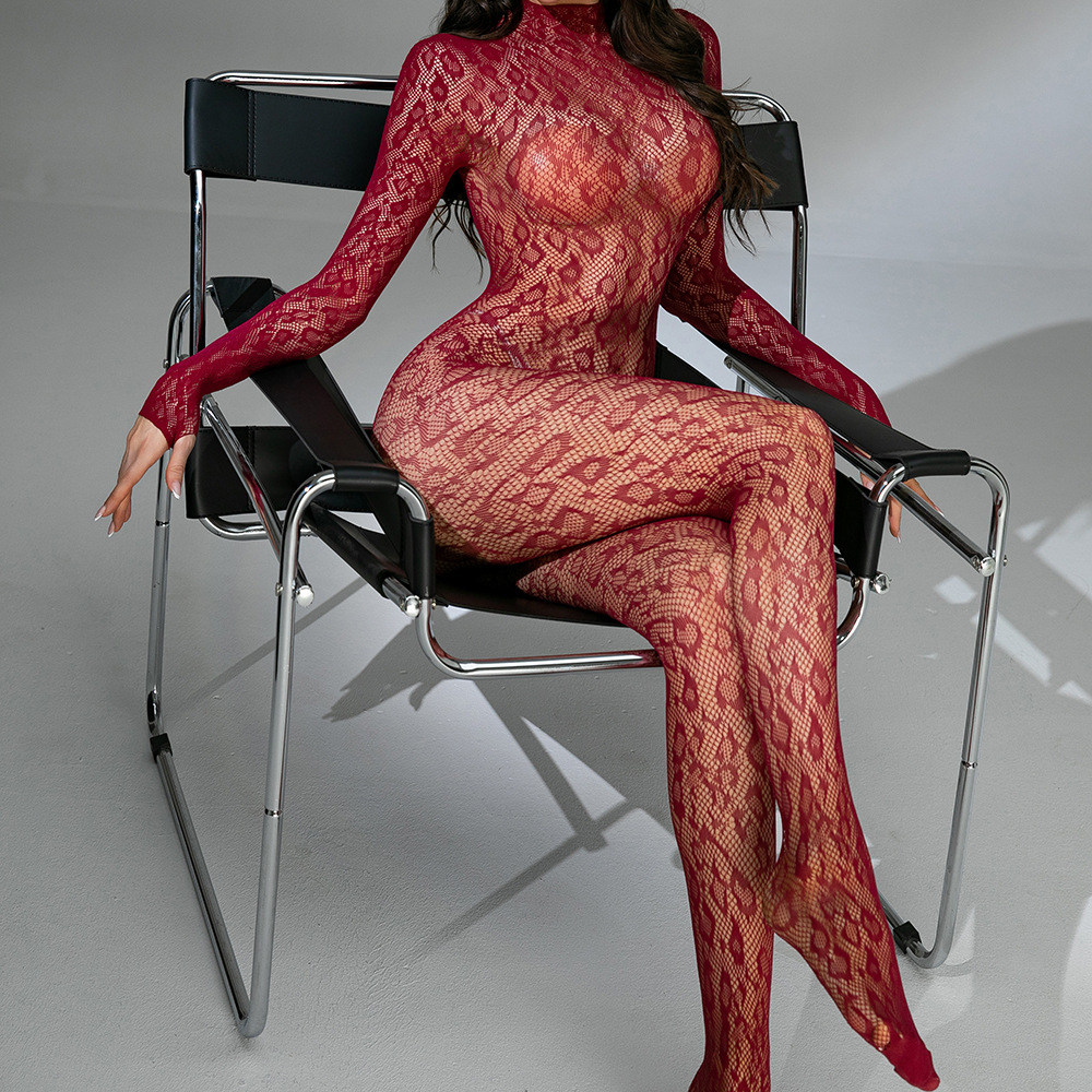 Bodystocking Fishnet - 크로치리스 시스루 여성 섹시 속옷 포르노